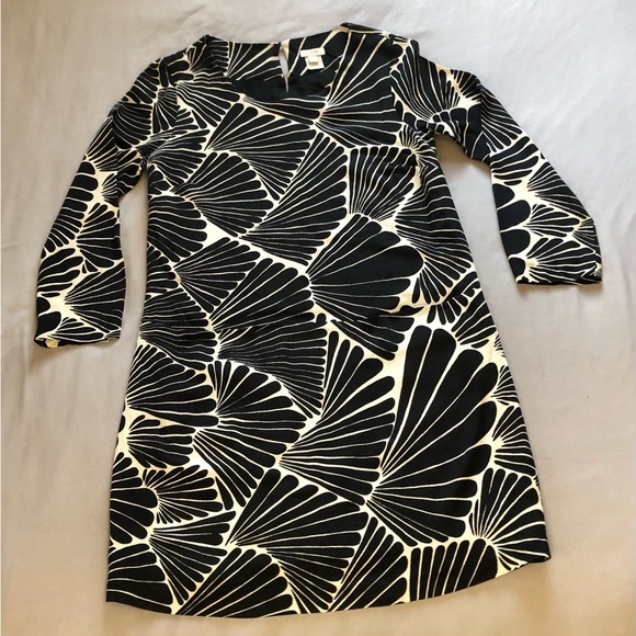 J. Crew Dresses & Skirts - J. Crew Black White 3/4” Sleeve Dress Size 4